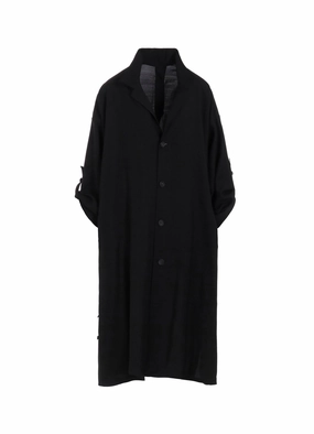 Cu/W HIGH TWISTED GABARDINE SIDE GATHER DETAIL COAT A Minimal Look