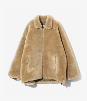 Faux Fur Jacket ?C Beige Breezy Layer Option Wind Protection