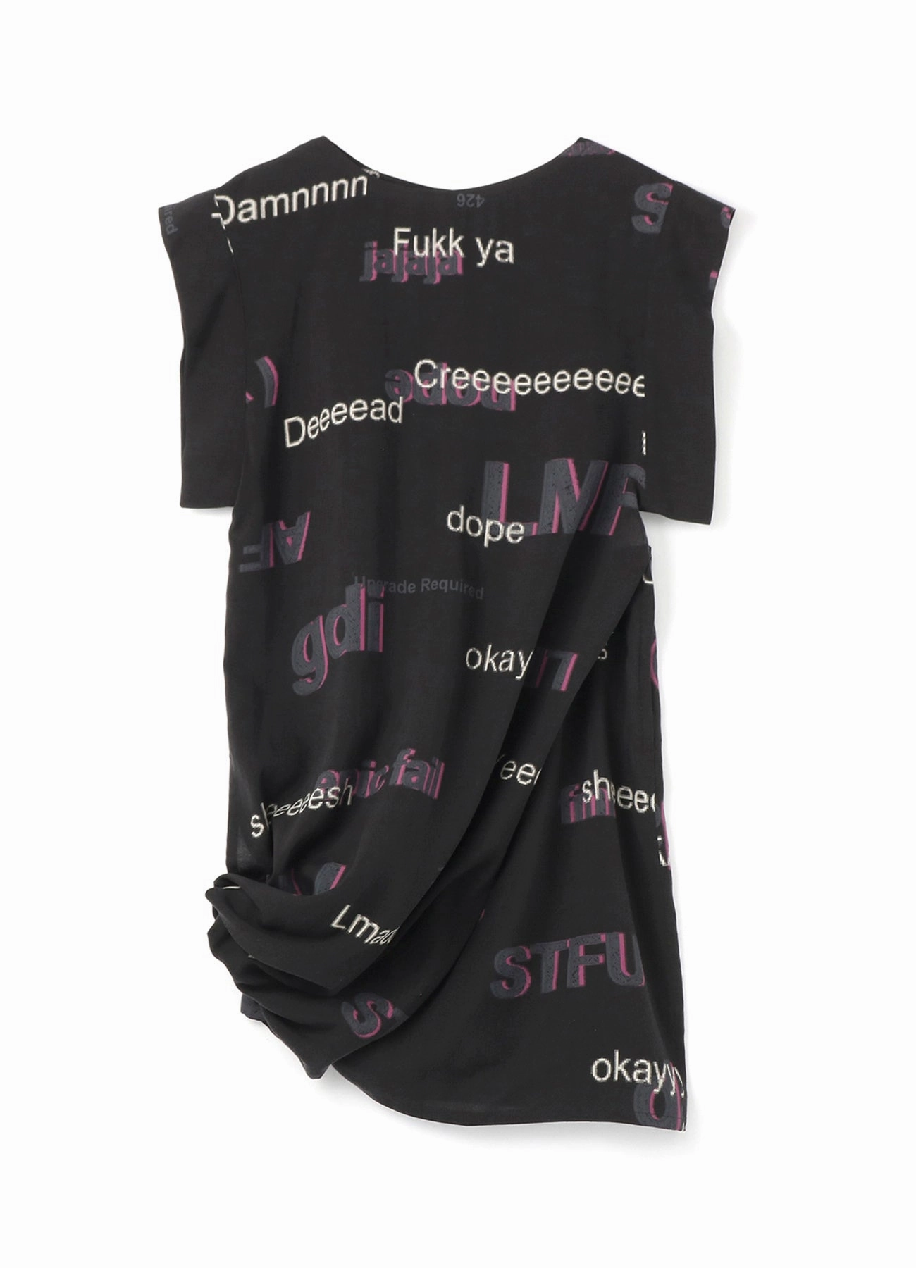 Net Slang Print B Cross Side Dress Drawstring-Closure Clean Fit