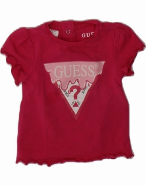 Cocktail Party GUESS Baby Girls Graphic T-Shirt Top 3-6 Months Pink Cotton