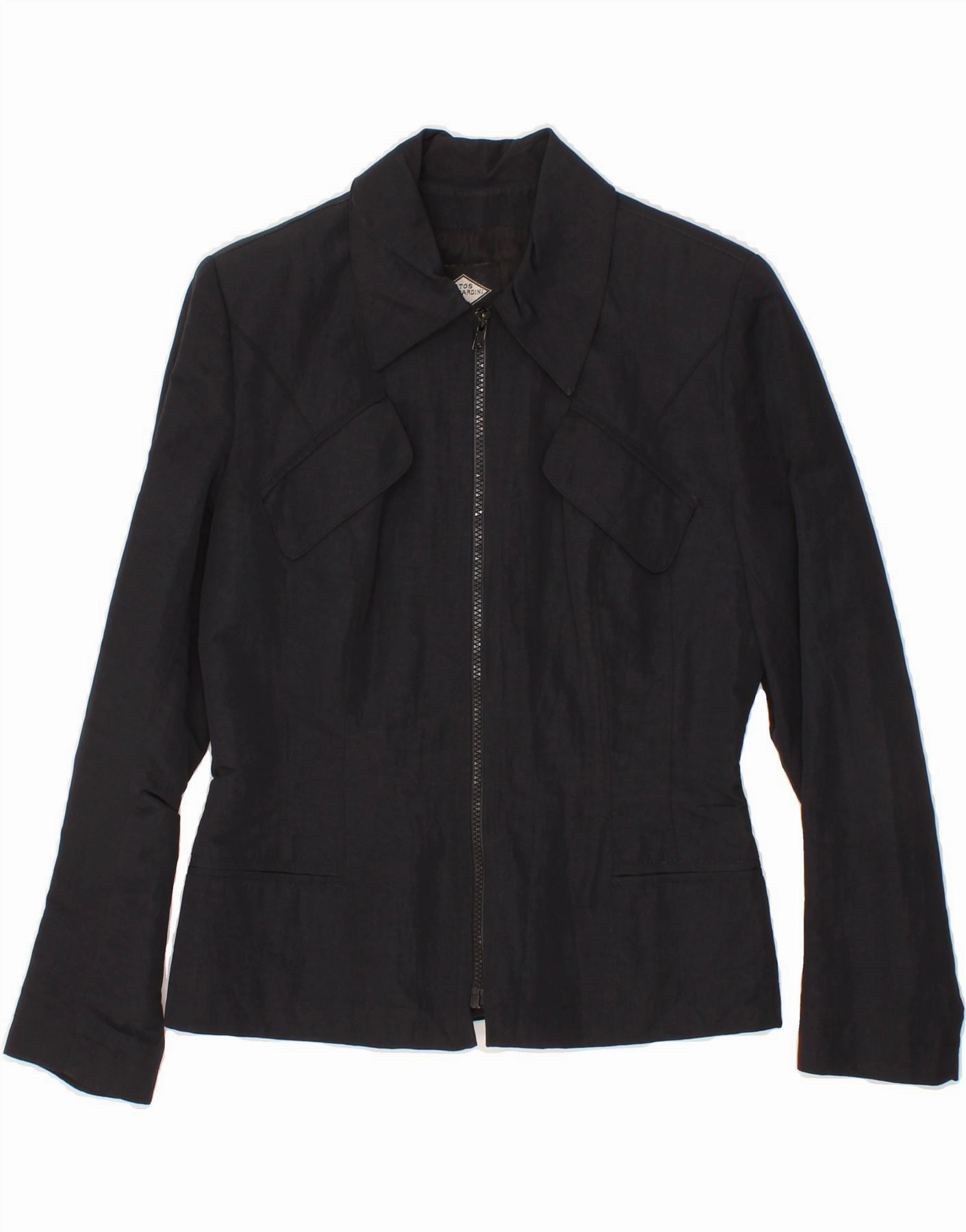 ATOS LOMBARDINI Womens Blazer Jacket IT 44 Medium  Black Polyamide Clean Lines All-Occasion Wear