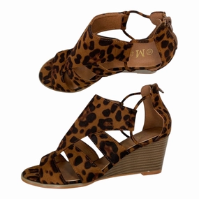 Practical Shoes Active Motion Sandals Heels Wedge By maia In Animal Print, Size:7.5
