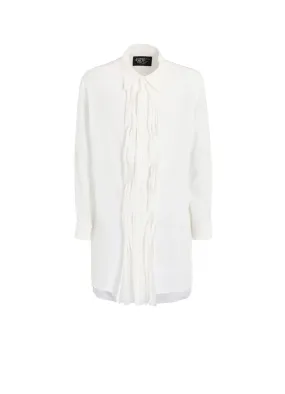 TA/PE CREPE DE CHINE FRILL SHIRT Pocket Detailing