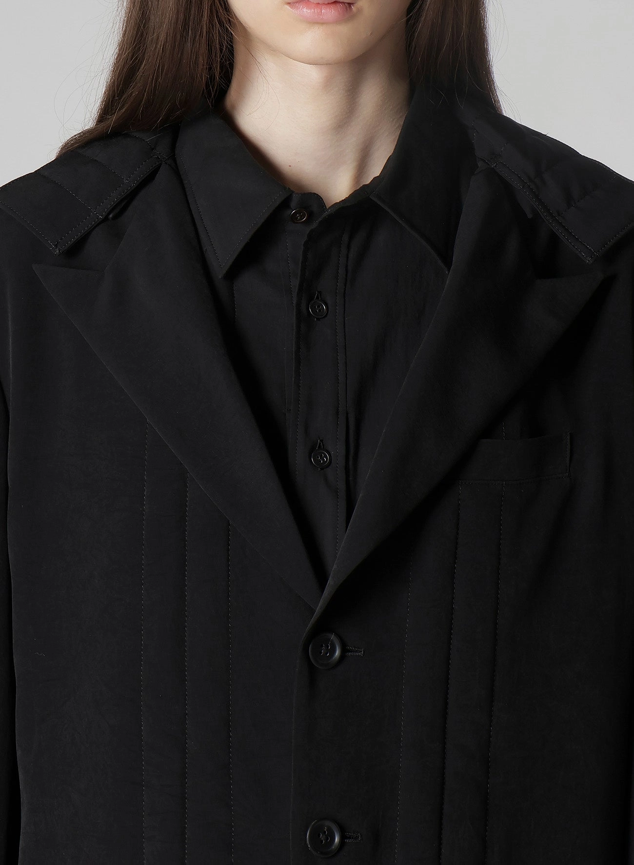 Gloves Button-up Ta TUXEDO HOODED PADDED JACKET