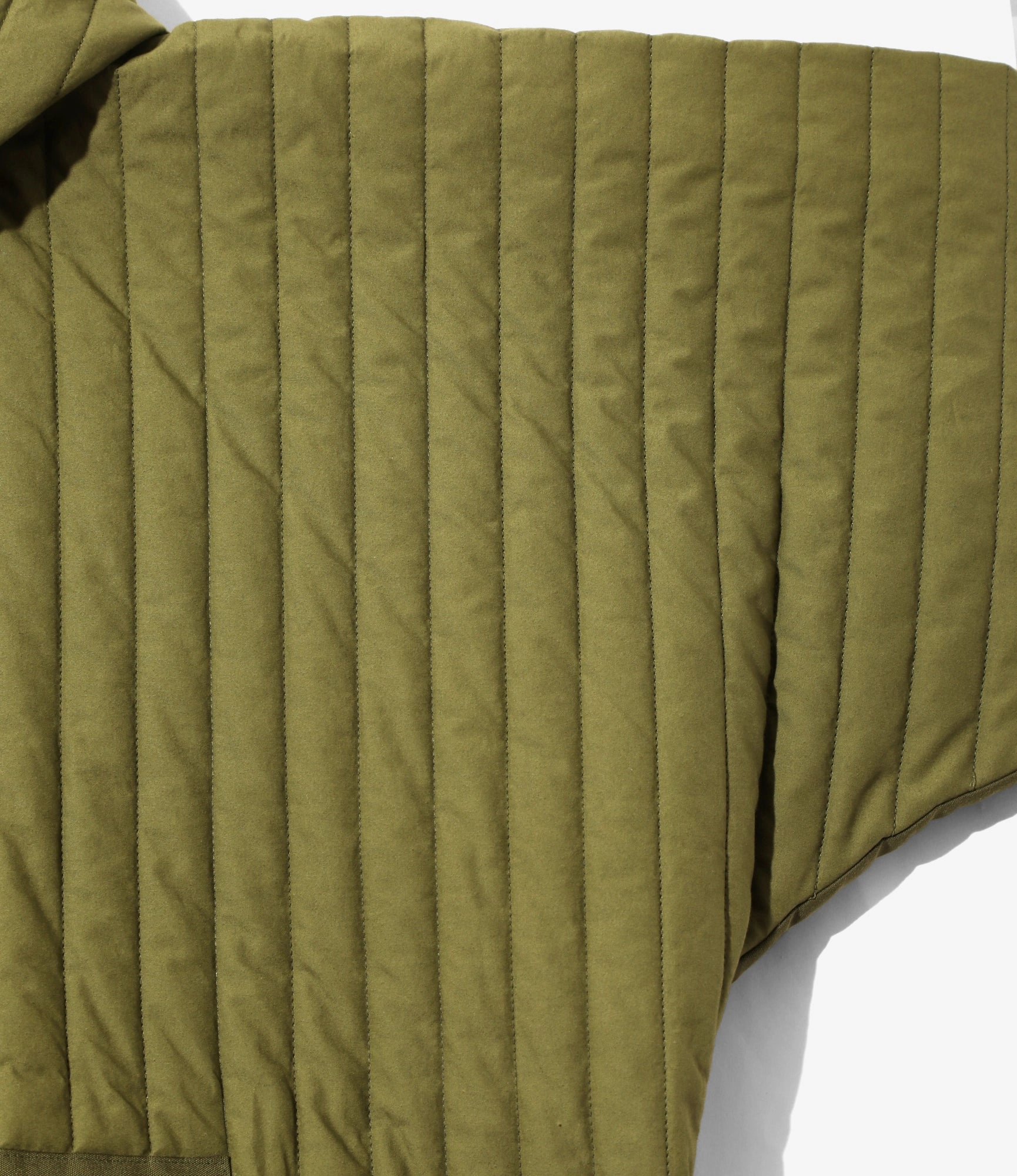 MultiPocketStyle Taped Quilted Hoodie ?C Olive Poplin