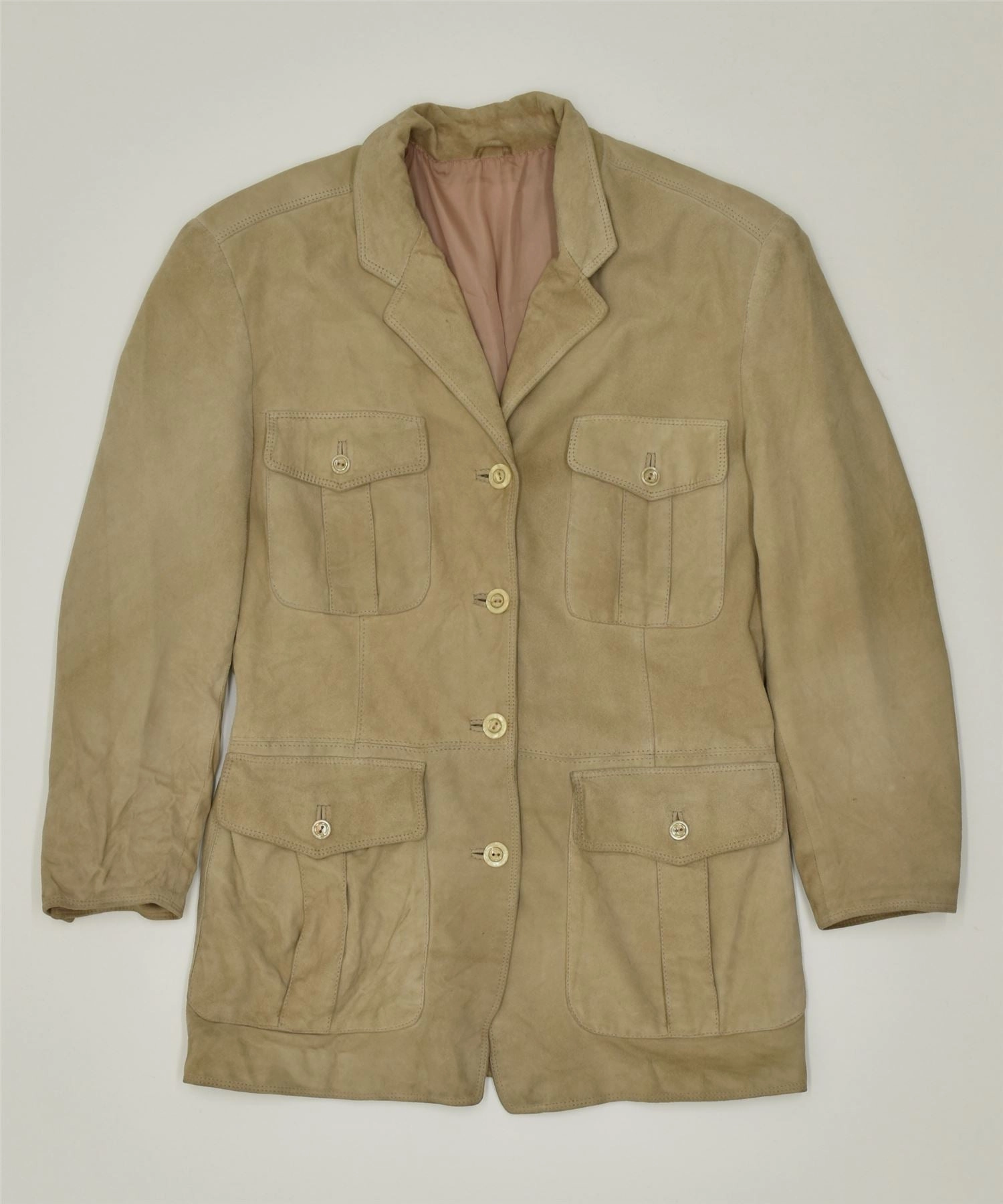 GARA Womens Blazer Jacket UK 14 Large Beige Vintage Relaxed Professional Wea Business Fashion