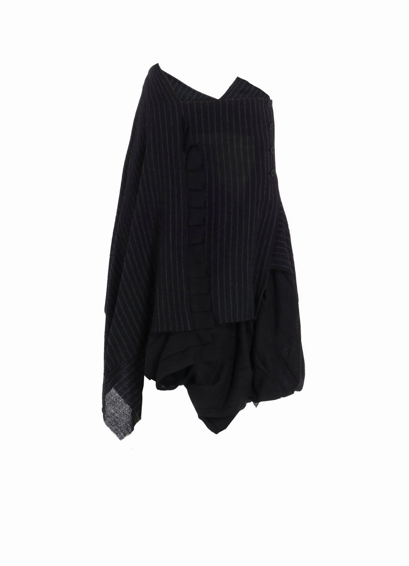 rainy - day gear Optimize STRIPE GAUZE PLEATS CONBINATION SKIRT