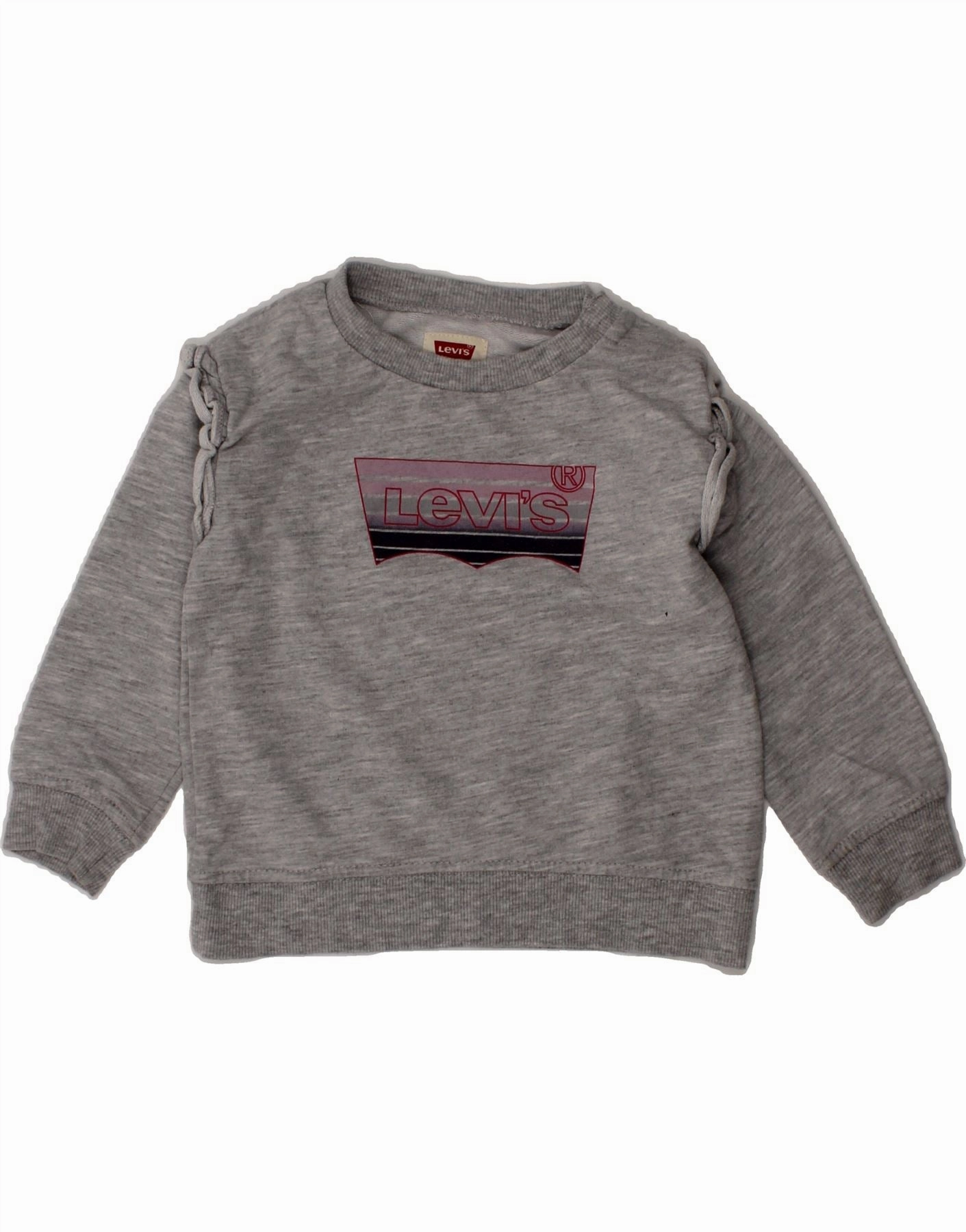 LEVI'S Baby Girls Graphic Sweatshirt Jumper 12-18 Months Grey Flecked quick dry