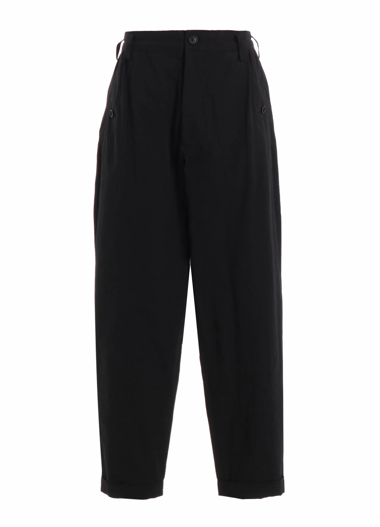 WAIST GATHERED PANTS WITH COTTON LINEN UNEVEN YARN CANVAS Travel Style