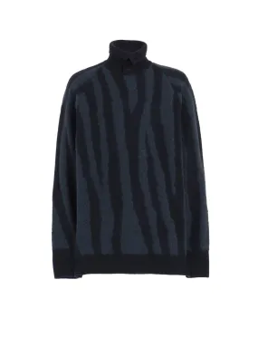 MoistureControl Fabric 7G STRIPE RAGLAN TURTLE NECK