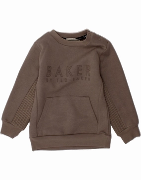 Circular Knit TED BAKER Baby Boys Graphic Sweatshirt Jumper 18-24 Months Grey Cotton