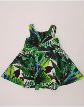 TED BAKER Baby Girls A-Line Dress 12-18 Months Green Floral Butterfly Soft Mesh Air Touch