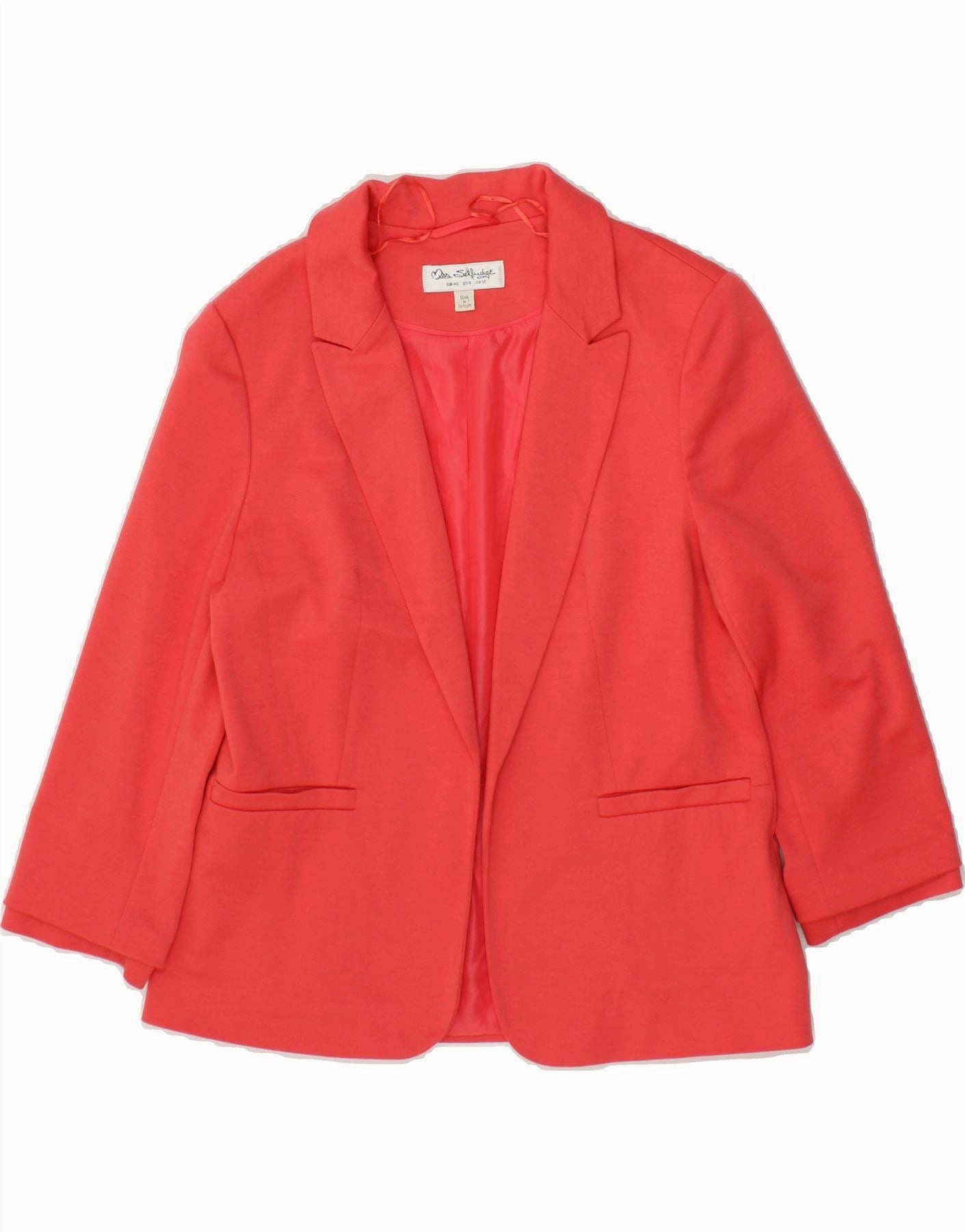 Business Fashion MISS SELFRIDGE Womens Blazer Jacket UK 12 Medium Red Polyester