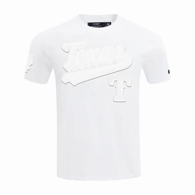 Ruffled edges Texas Rangers White Out Tee -Mens