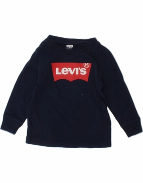 LEVI'S Baby Boys Graphic Sweatshirt Jumper 12-18 Months Navy Blue Cotton Reversible Seamless Design Midweight Feel