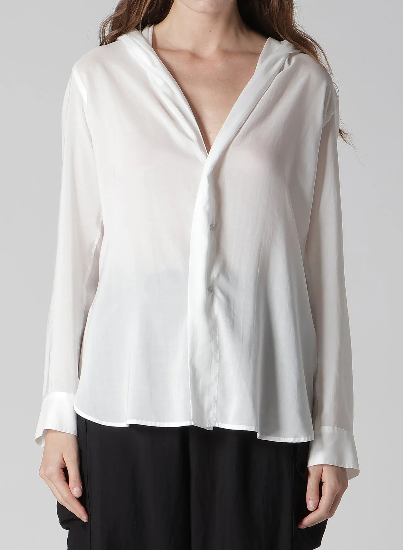 Structured Collar Ten LAWN DRAPED DETAIL HOOD DRESS