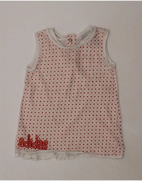 Work Appropriate ADIDAS Baby Girls Graphic Vest Top 12-18 Months Red Polka Dot