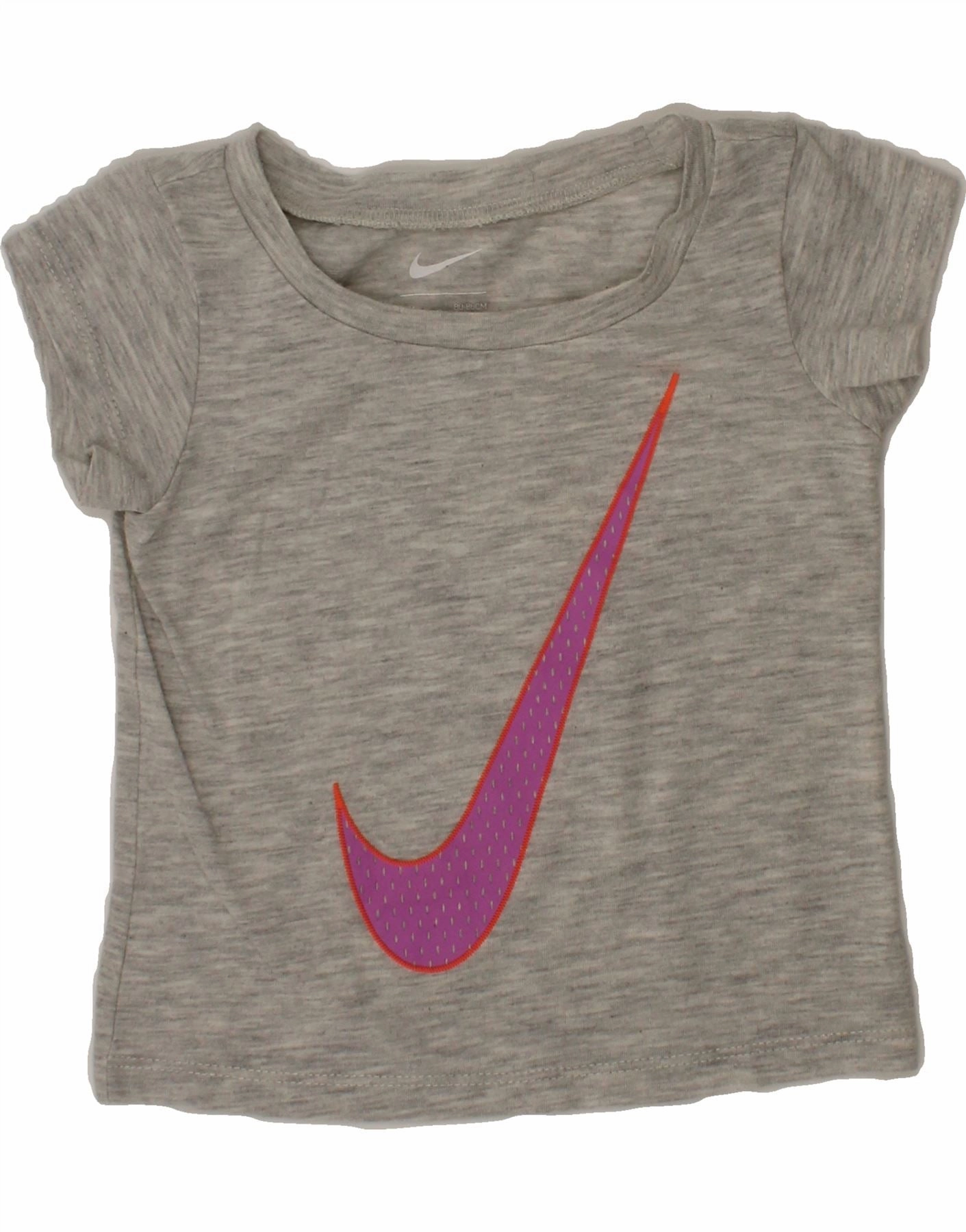 NIKE Baby Girls Graphic T-Shirt Top 12-18 Months Grey Flecked Winter Fashion Spring Collection