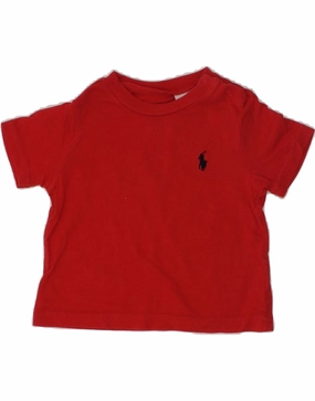 Eco Friendly Production Double Stitched Seams RALPH LAUREN Baby Boys T-Shirt Top 0-3 Months Red