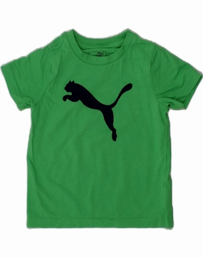 Earthy Hue Smooth Cotton Blend PUMA Baby Boys Graphic T-Shirt Top 18-24 Months Green Cotton