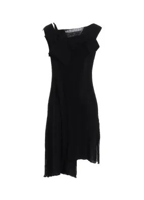 Soft Drape 12G2P RANDOM THIN RIB ASYMMETRIC LONG DRESS