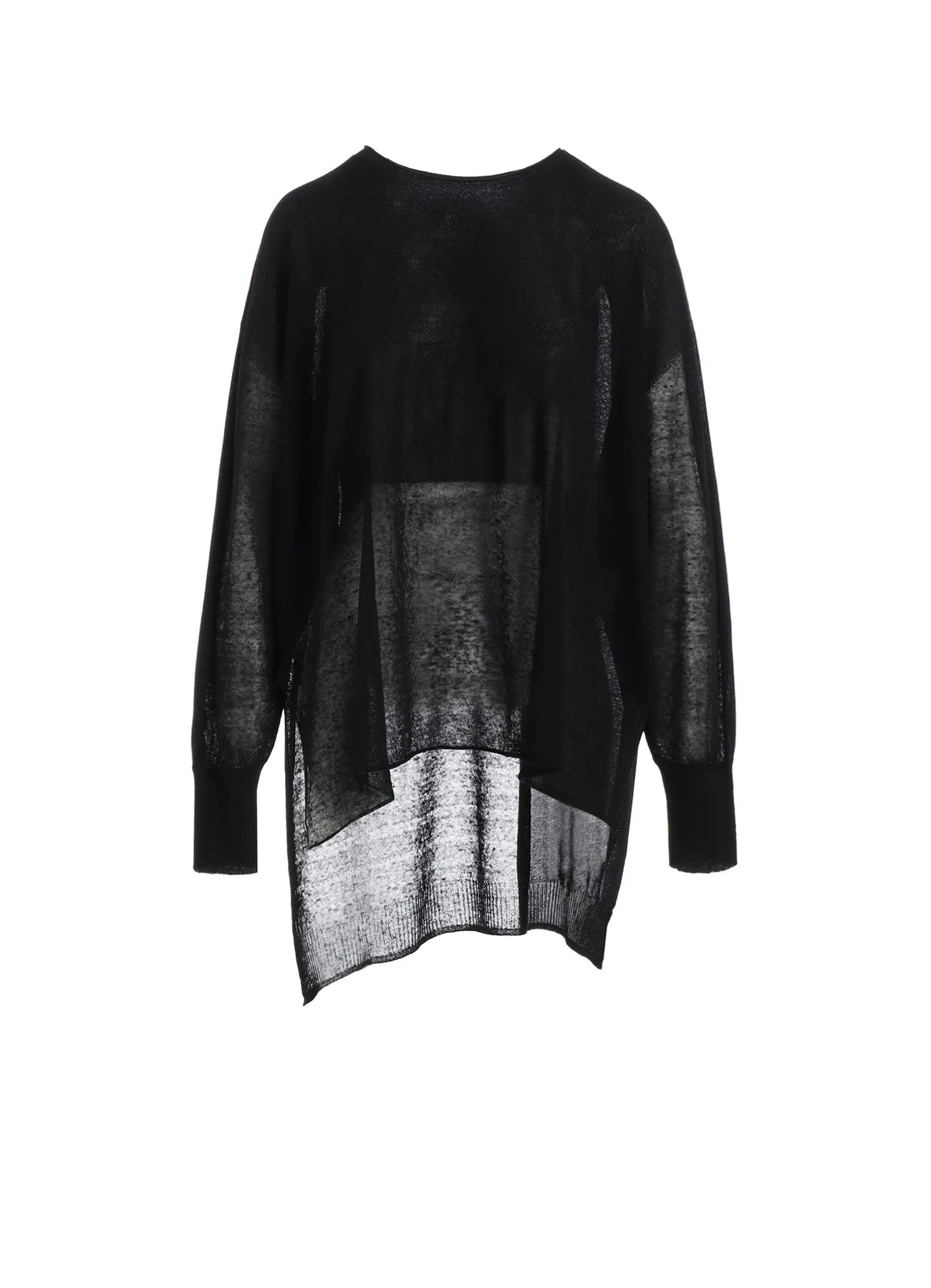 Fashion Favorite MULTI MATERIAL SHEER JERSEY LOOSE BIG PULLOVER