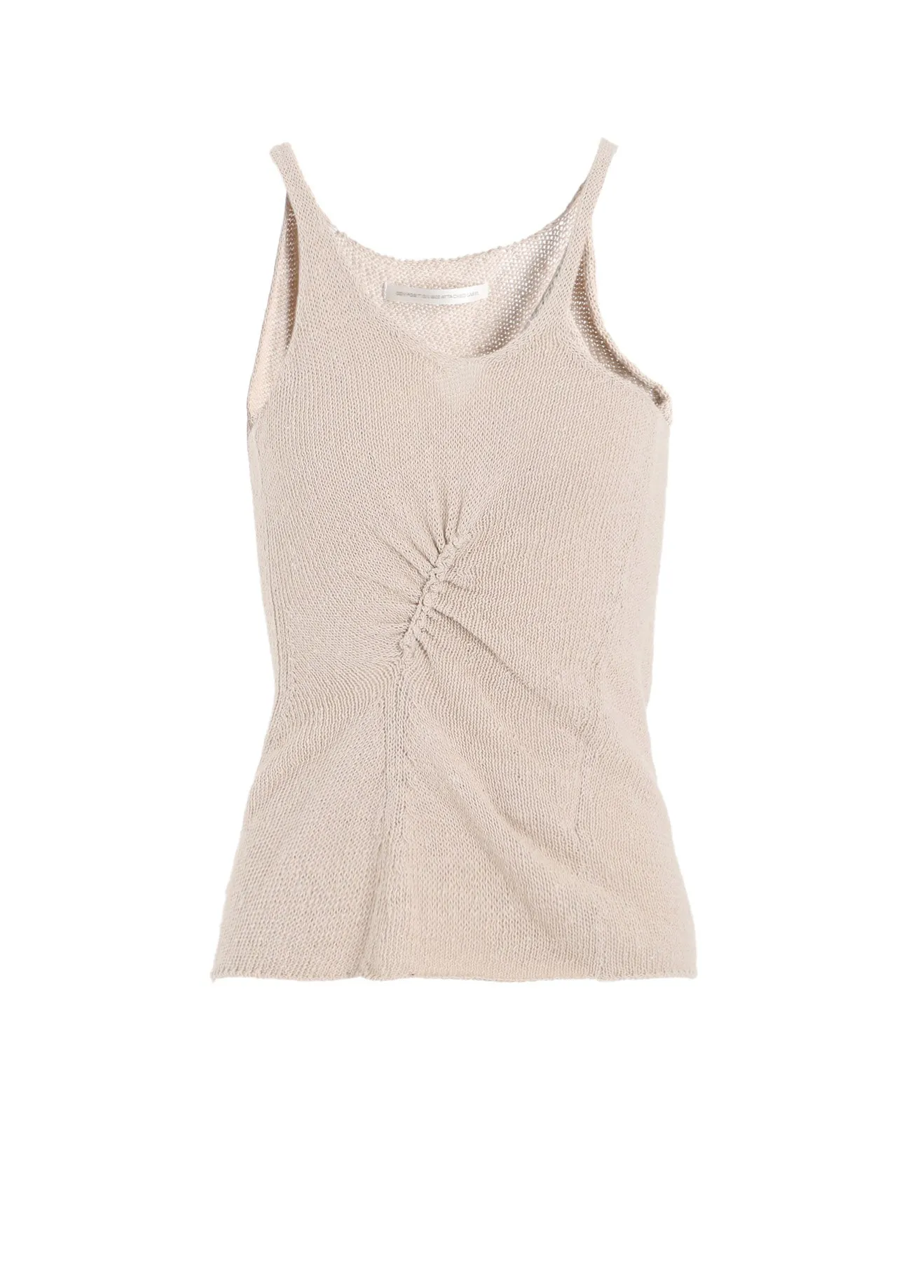 Bonded Hem Technology Cozy Finish UNEVEN YARN JERSEY GATHER TANKTOP