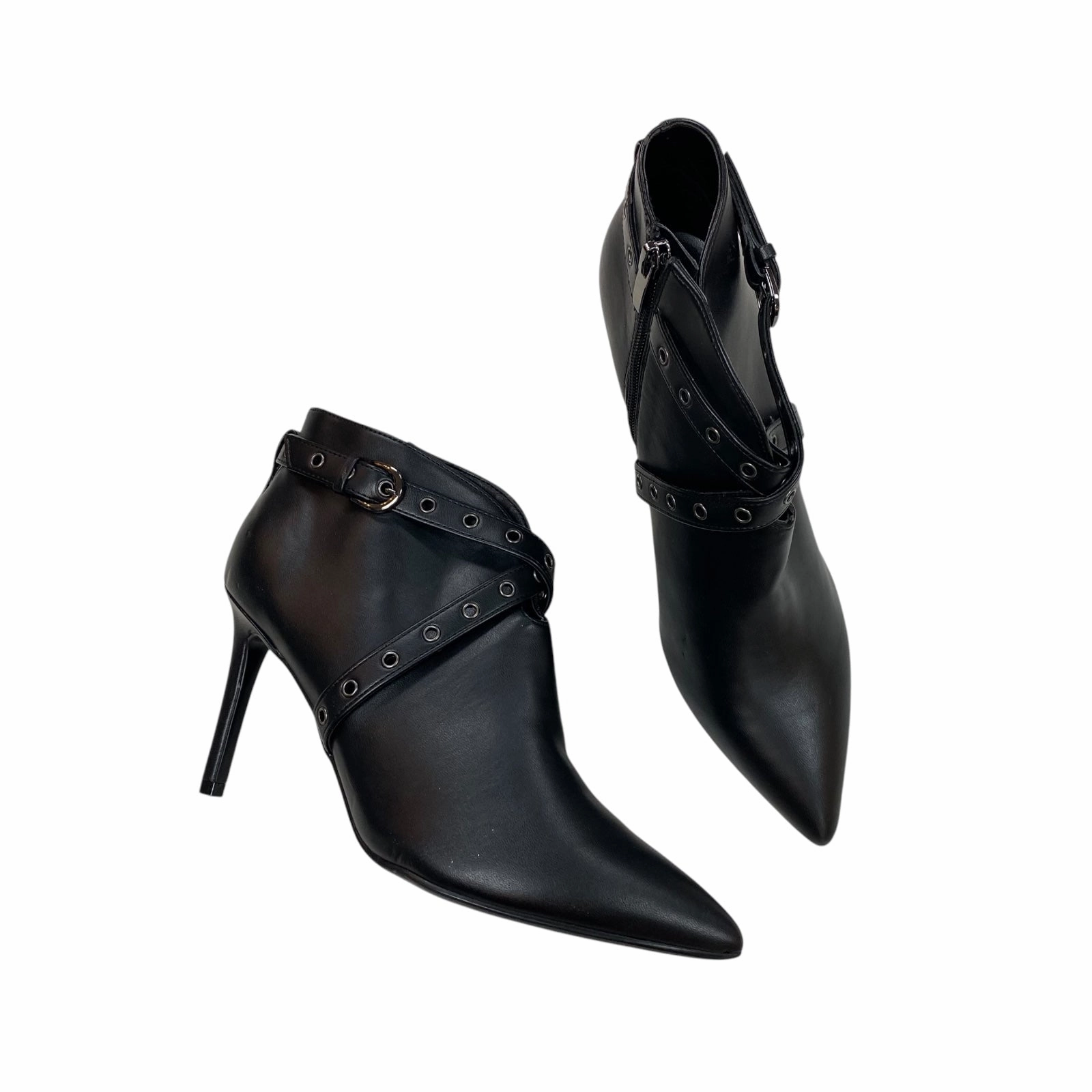 Boots Ankle Heels By Nine West In Black, Size: 9 Lightweight Fit