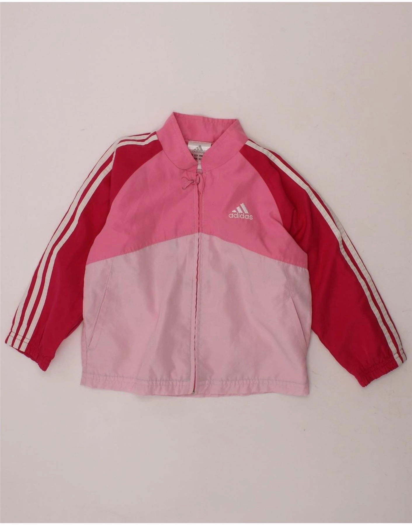 Valentine's look ADIDAS Baby Girls Tracksuit Top Jacket 18-24 Months Pink Colourblock