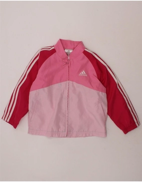 Valentine's look ADIDAS Baby Girls Tracksuit Top Jacket 18-24 Months Pink Colourblock