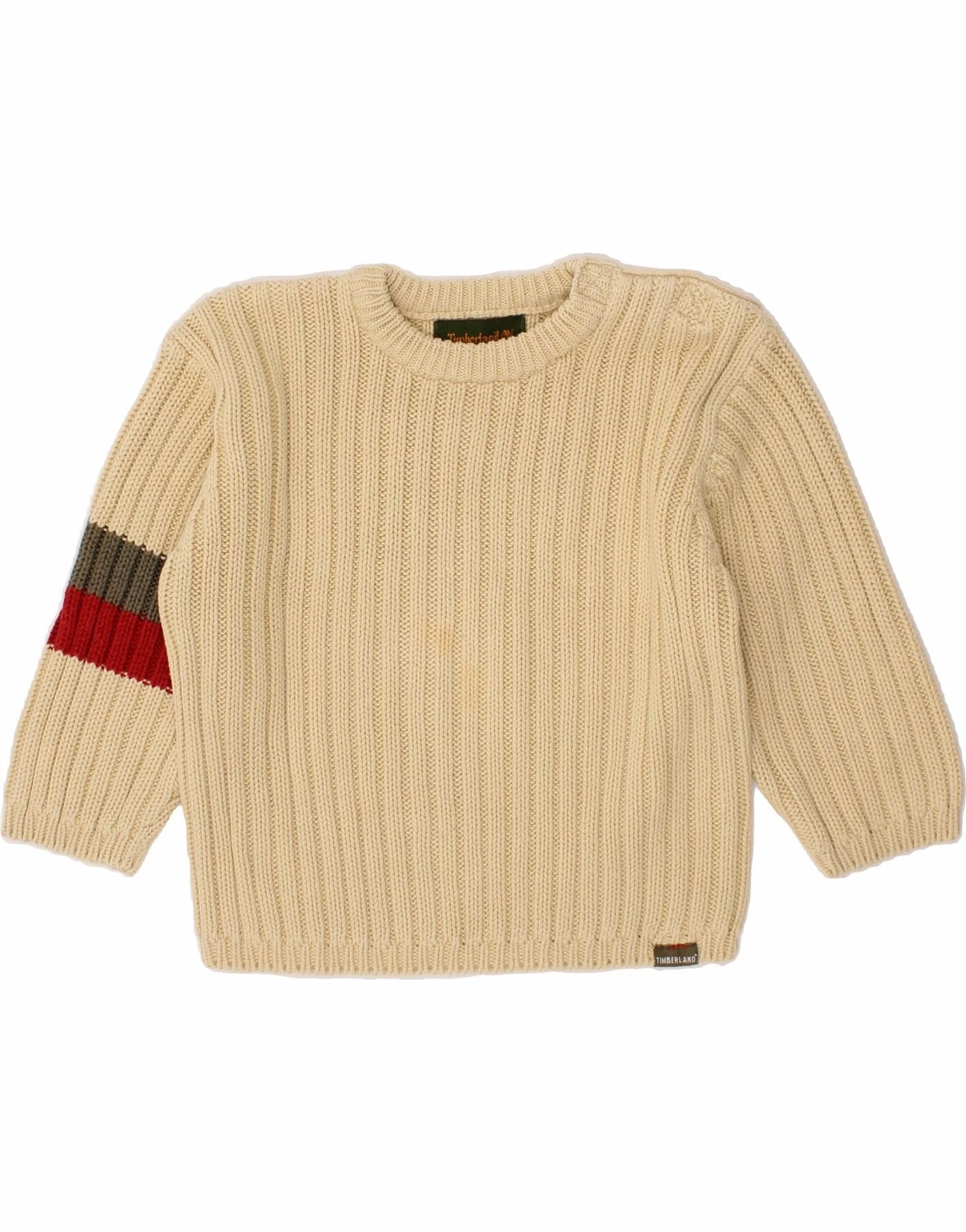 TIMBERLAND Baby Boys Boat Neck Jumper Sweater 9-12 Months Beige Cold Ready Modern Casual Look