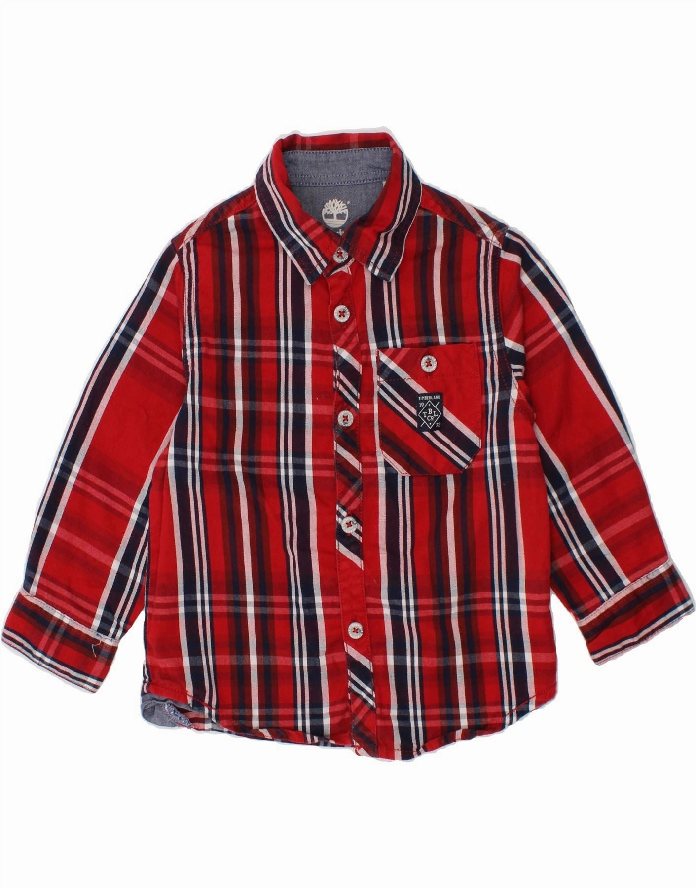 Winter Collection Casual Wear TIMBERLAND Baby Boys Flannel Shirt 18-24 Months Red Plaid Cotton