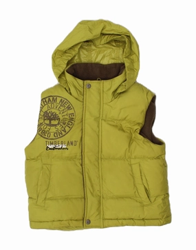 TIMBERLAND Baby Boys Graphic Hooded Padded Gilet 18-24 Months Green Transit Ready