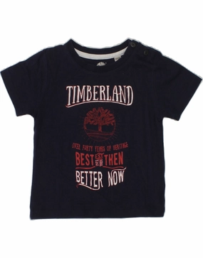 TIMBERLAND Baby Boys Graphic T-Shirt Top 12-18 Months Navy Blue holiday season Flex Fit Collar
