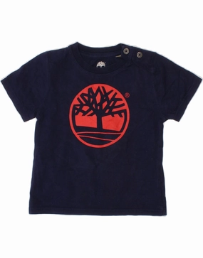 TIMBERLAND Baby Boys Graphic T-Shirt Top 18-24 Months Navy Blue Modern Style