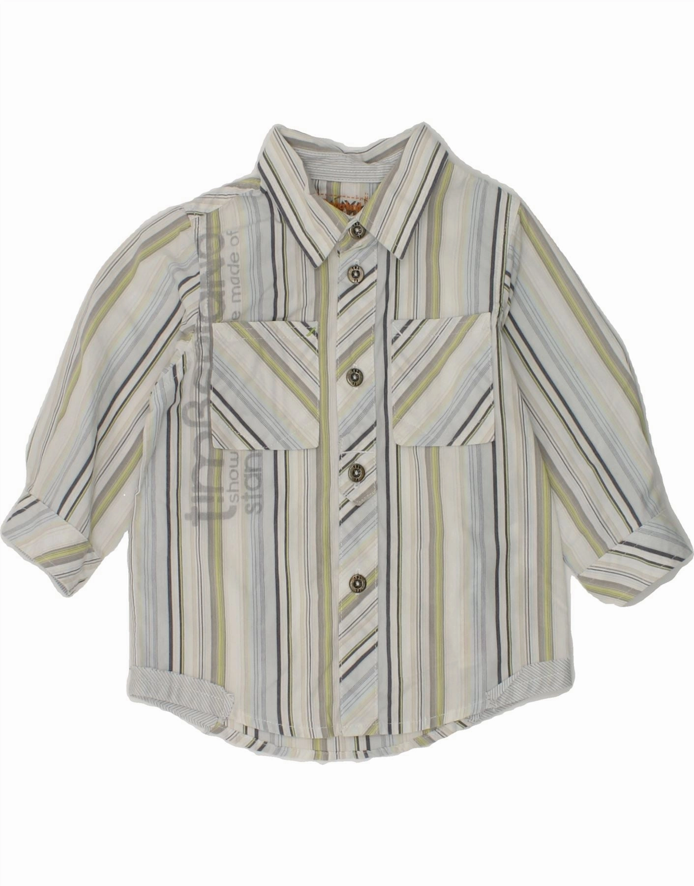 Retro Vibe Team Building TIMBERLAND Baby Boys Shirt 6-9 Months Grey Striped Cotton