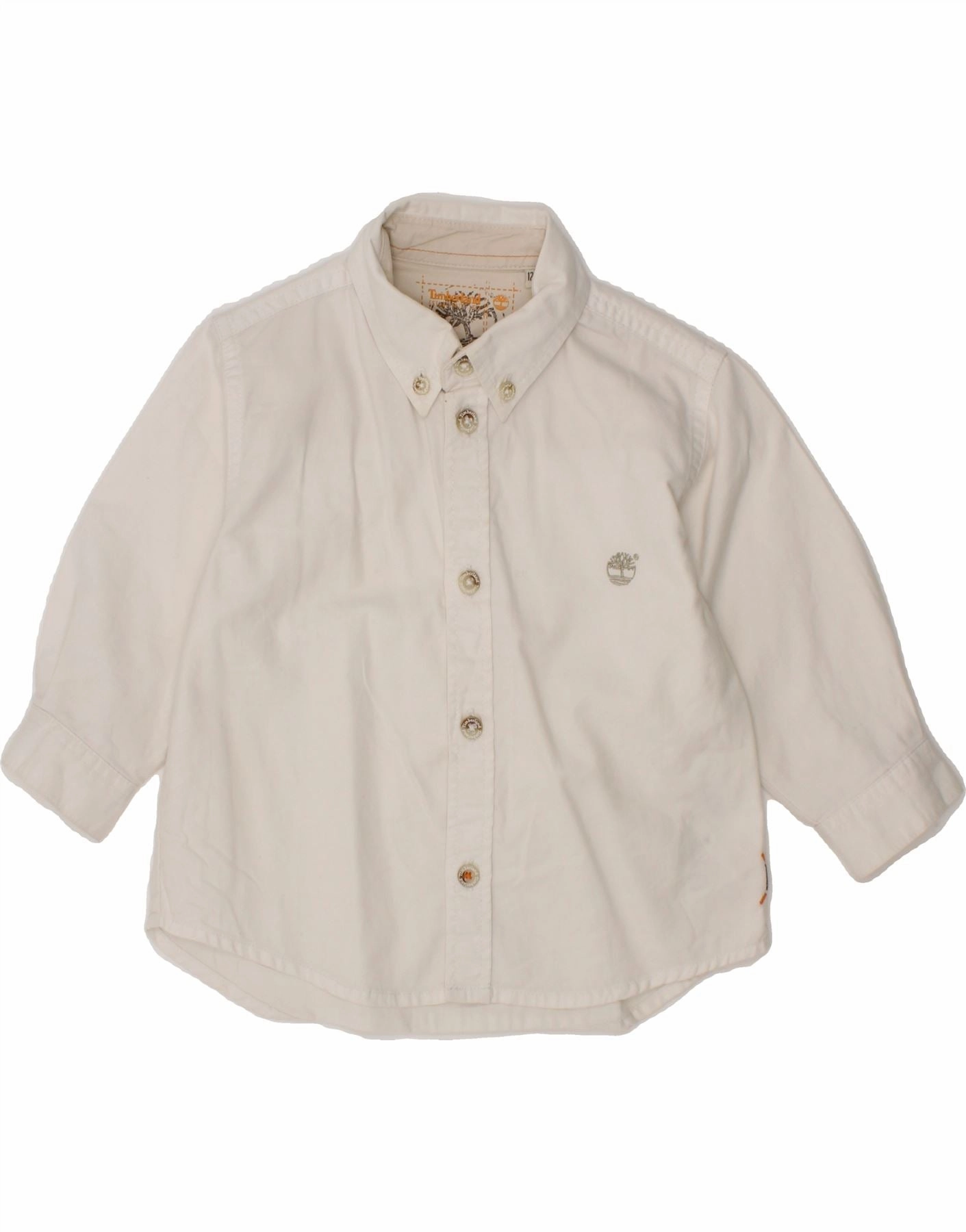 TIMBERLAND Baby Boys Shirt 9-12 Months White Cotton Effortless Style