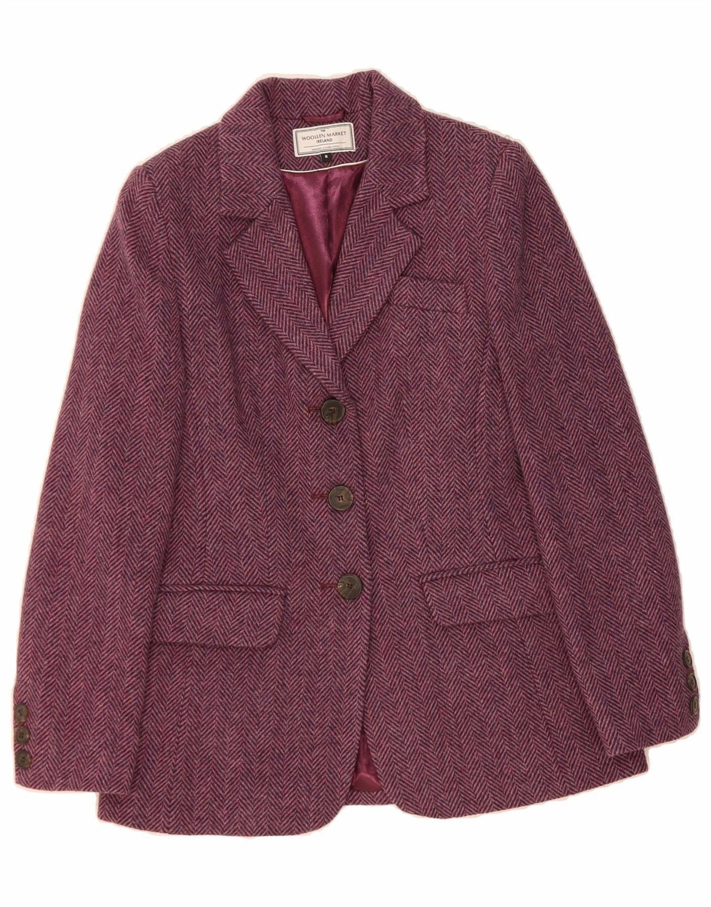 THE WOOLLEN MARKET Womens Blazer Jacket US 8 Medium Purple Herringbone Comfortable and stylish elegant office wear