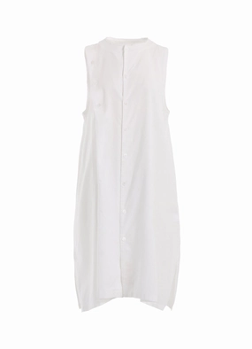 [Y's BORN PRODUCT] THIN COTTON TWILL ASYMMETERIC BUTTON DRESS Stylish Look High Hemline