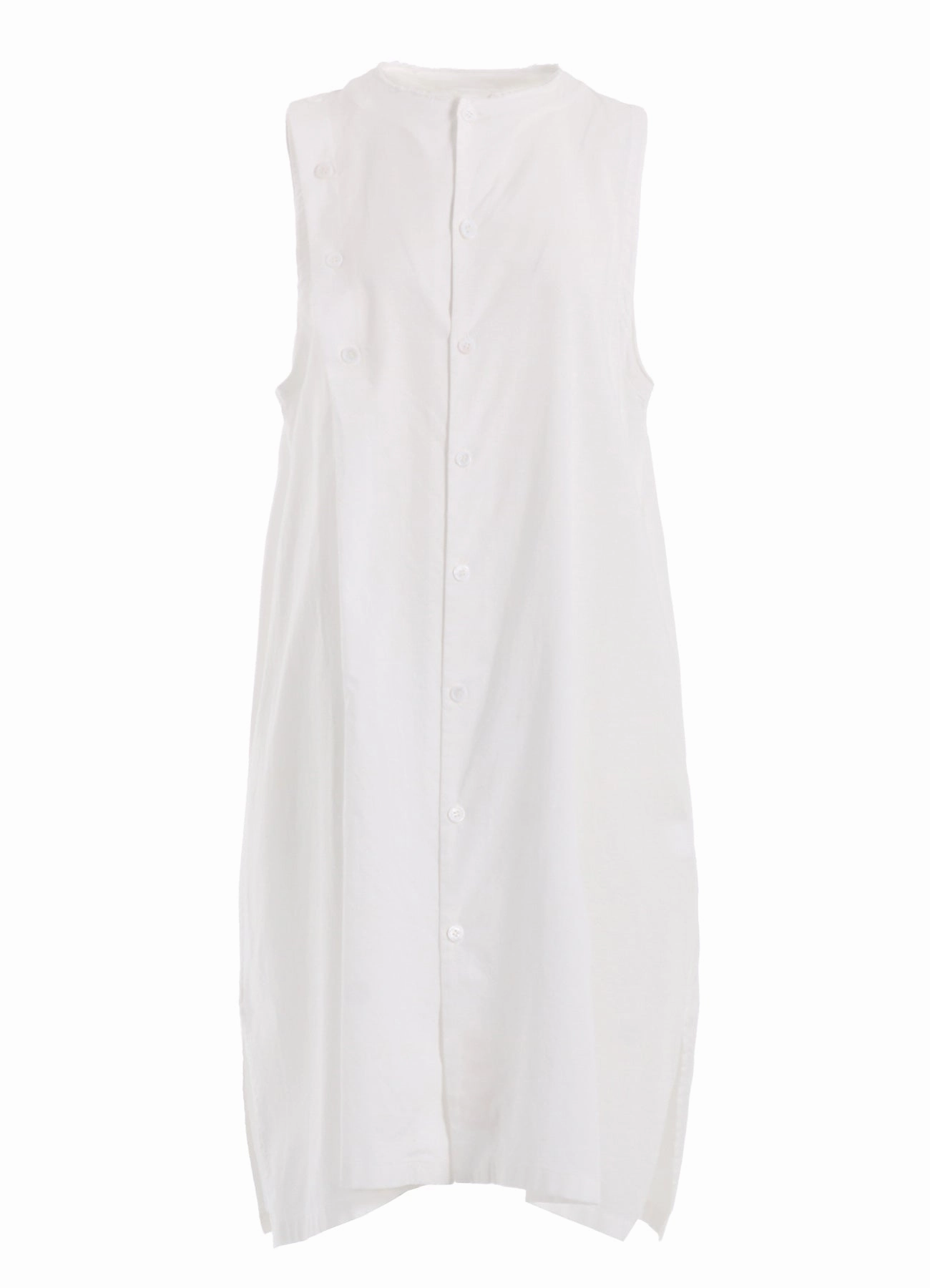 [Y's BORN PRODUCT] THIN COTTON TWILL ASYMMETERIC BUTTON DRESS Wedding guest Layering Piece