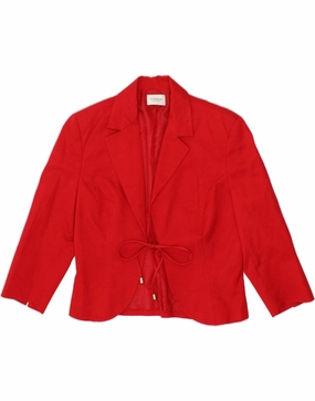 Casual Professional MOTIVI Womens Blazer Jacket UK 14 Medium  Red Cotton