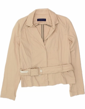 Business Precision TRUSSARDI JEANS Womens Blazer Jacket IT 46 Large Beige Cotton