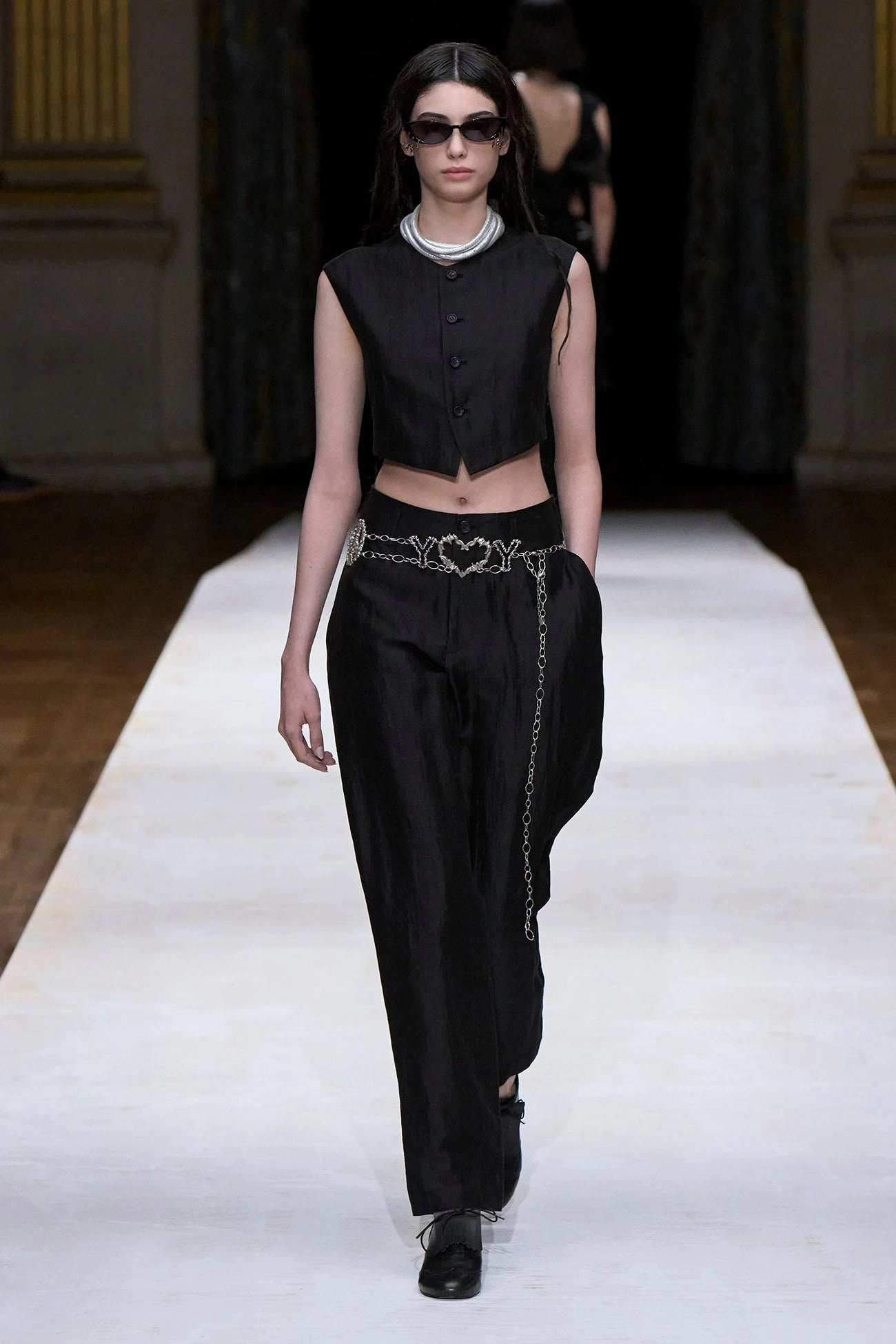 Functional Stretch Work Flex HIGH TWISTED GABARDINE LOW-RISE BASIC PANTS