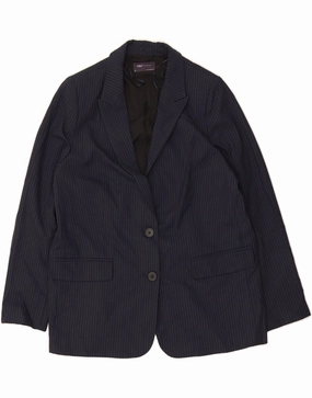 Dapper Business Look MARKS & SPENCER Womens Blazer Jacket UK 16 Large Navy Blue Pinstripe
