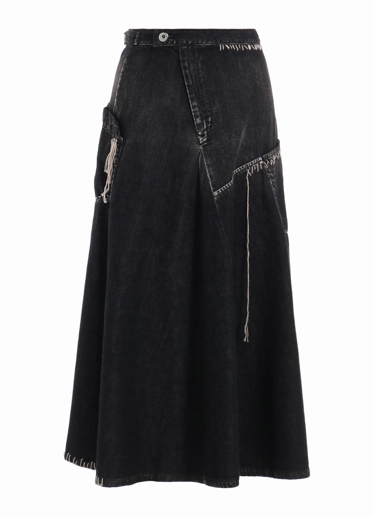 Comfy Yet Stylish Light Outfit SPOTTED DENIM FLARE SKIRT WITH GUSSET