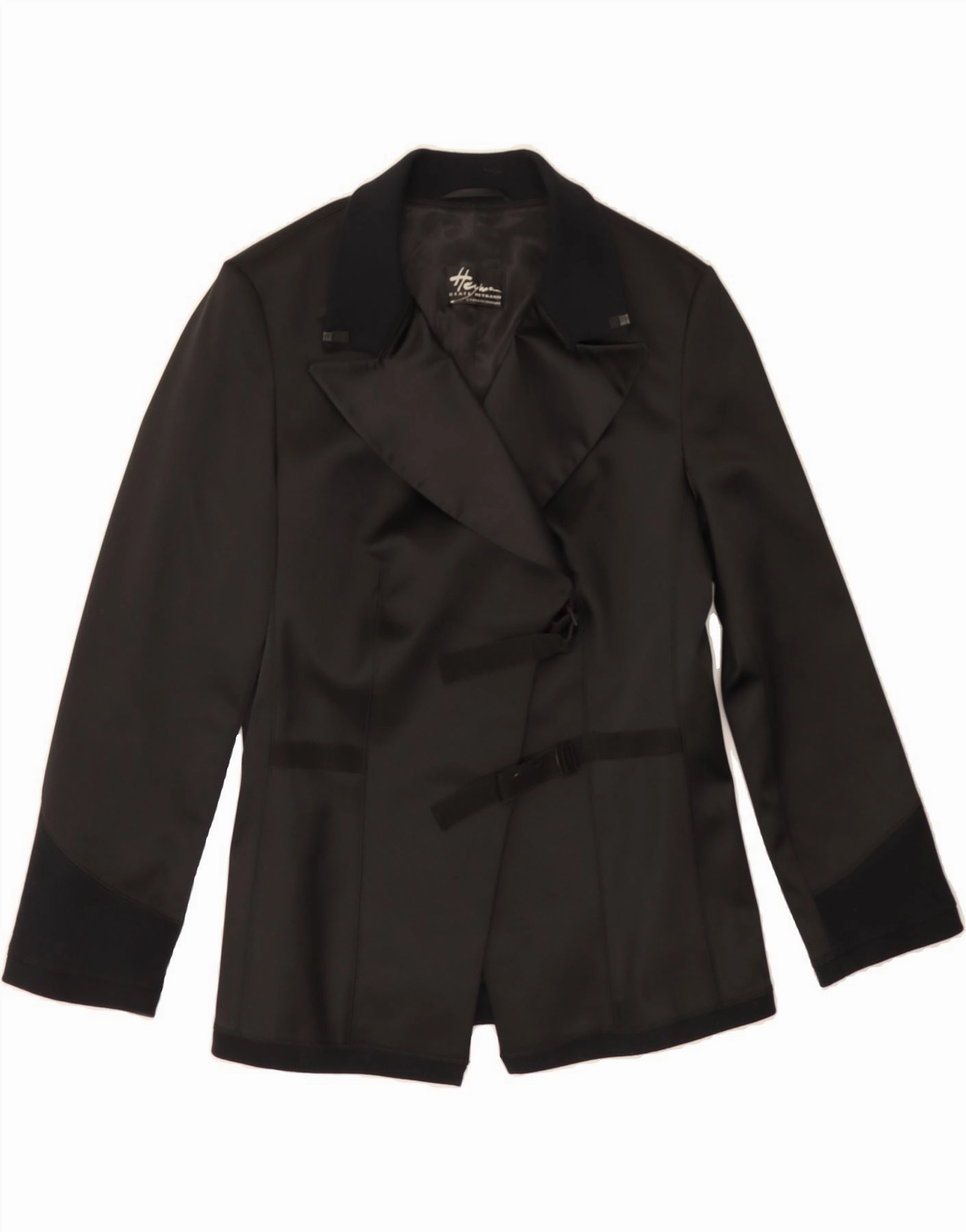 BEATE HEYMANN Womens Blazer Jacket UK 16 Large Black Polyester Casual Comfort Wear