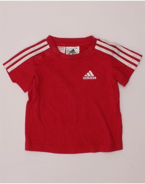 Bold Print Street Fashion ADIDAS Baby Girls T-Shirt Top 3-6 Months Red Cotton