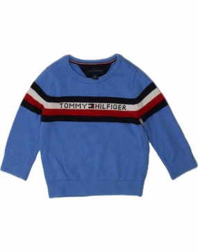 Biodegradable Fiber Quiet Tone TOMMY HILFIGER Baby Boys Crew Neck Jumper Sweater 12-18 Months Blue