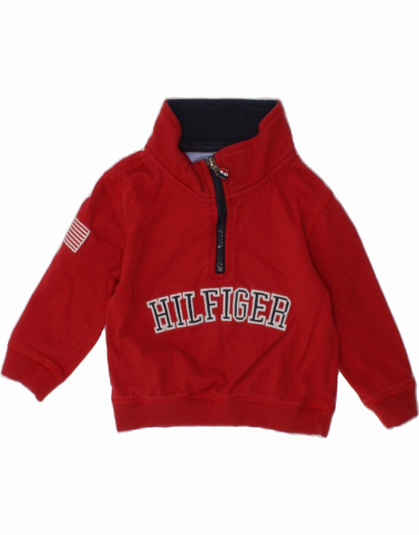 Minimal Casual Style Natural Feel TOMMY HILFIGER Baby Boys Graphic Sweatshirt Jumper 12-18 Months Red