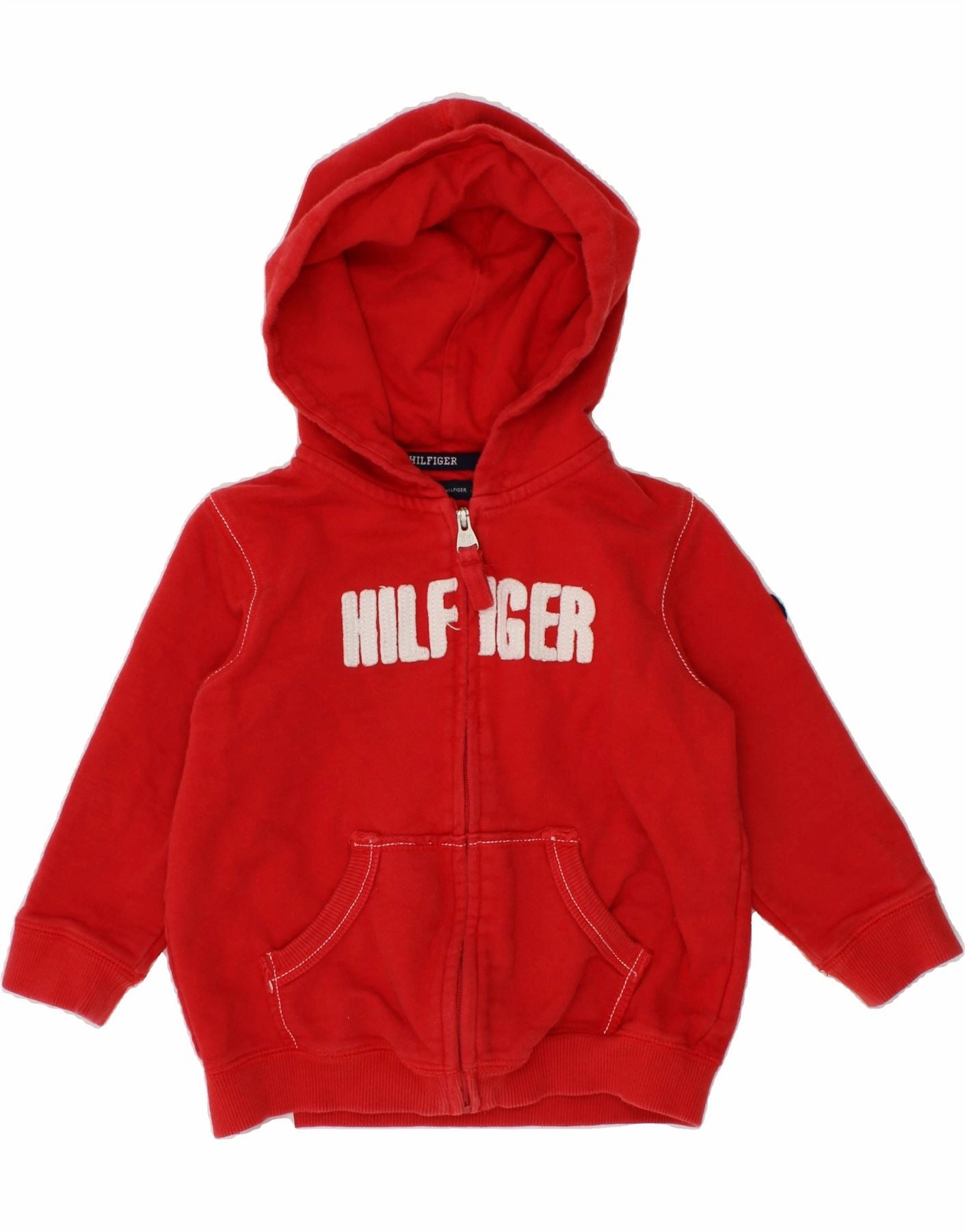 Daywear Fit Moisture wicking TOMMY HILFIGER Baby Boys Graphic Zip Hoodie Sweater 18-24 Months Red